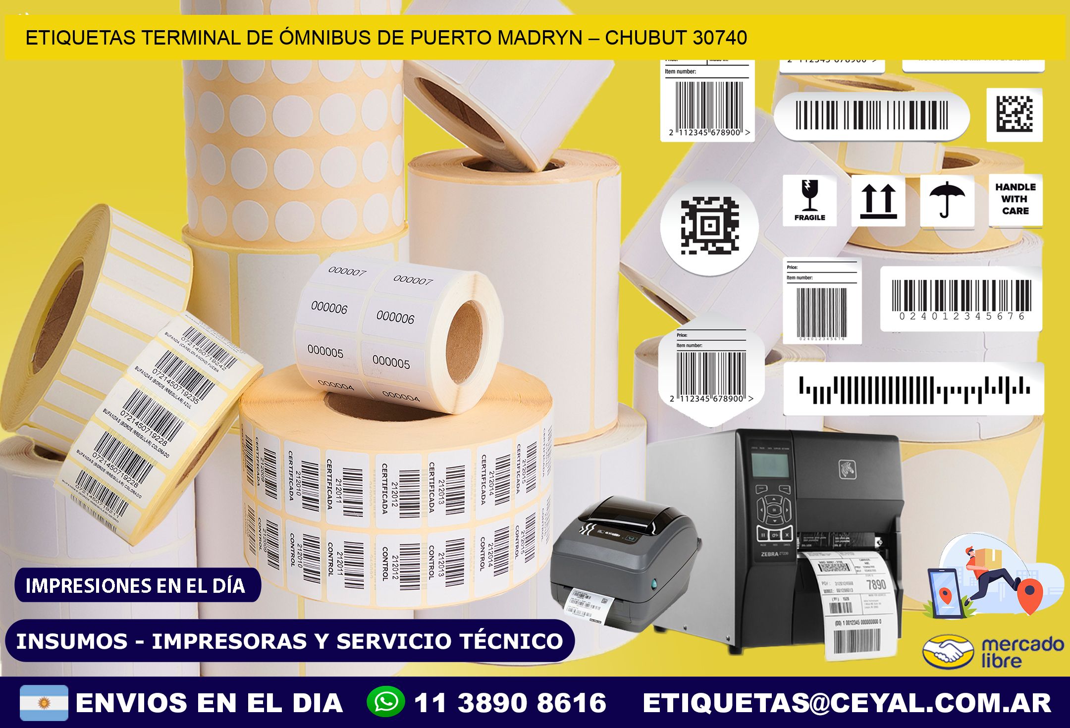 ETIQUETAS TERMINAL DE ÓMNIBUS DE PUERTO MADRYN – CHUBUT 30740