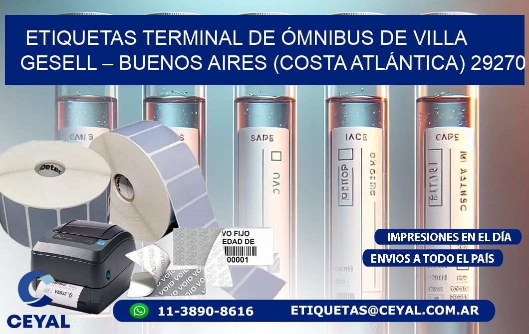 ETIQUETAS TERMINAL DE ÓMNIBUS DE VILLA GESELL – BUENOS AIRES (COSTA ATLÁNTICA) 29270