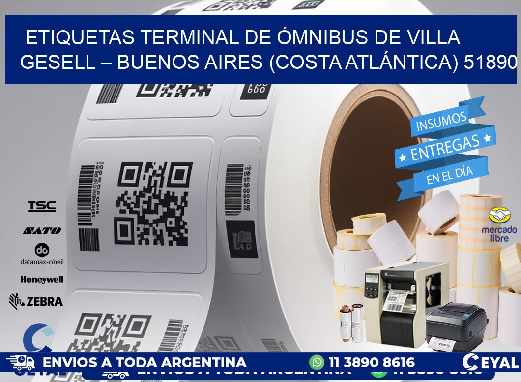 ETIQUETAS TERMINAL DE ÓMNIBUS DE VILLA GESELL – BUENOS AIRES (COSTA ATLÁNTICA) 51890