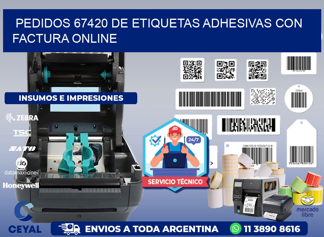 Pedidos 67420 de Etiquetas Adhesivas con Factura Online