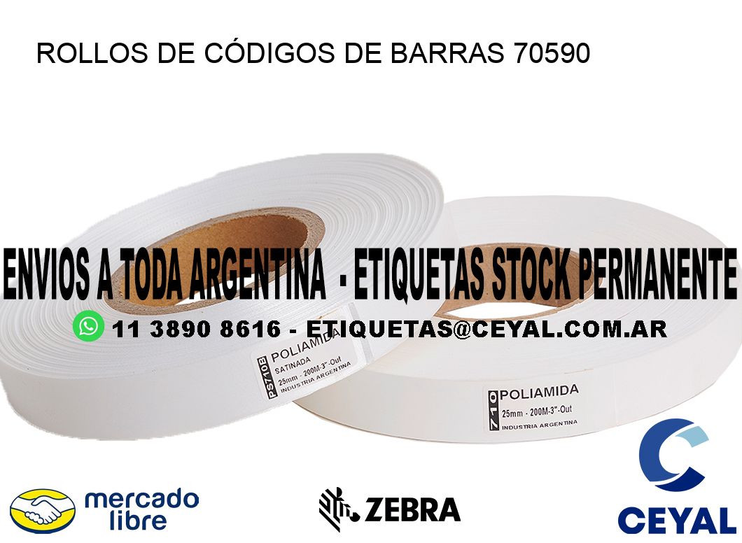 ROLLOS DE CÓDIGOS DE BARRAS 70590
