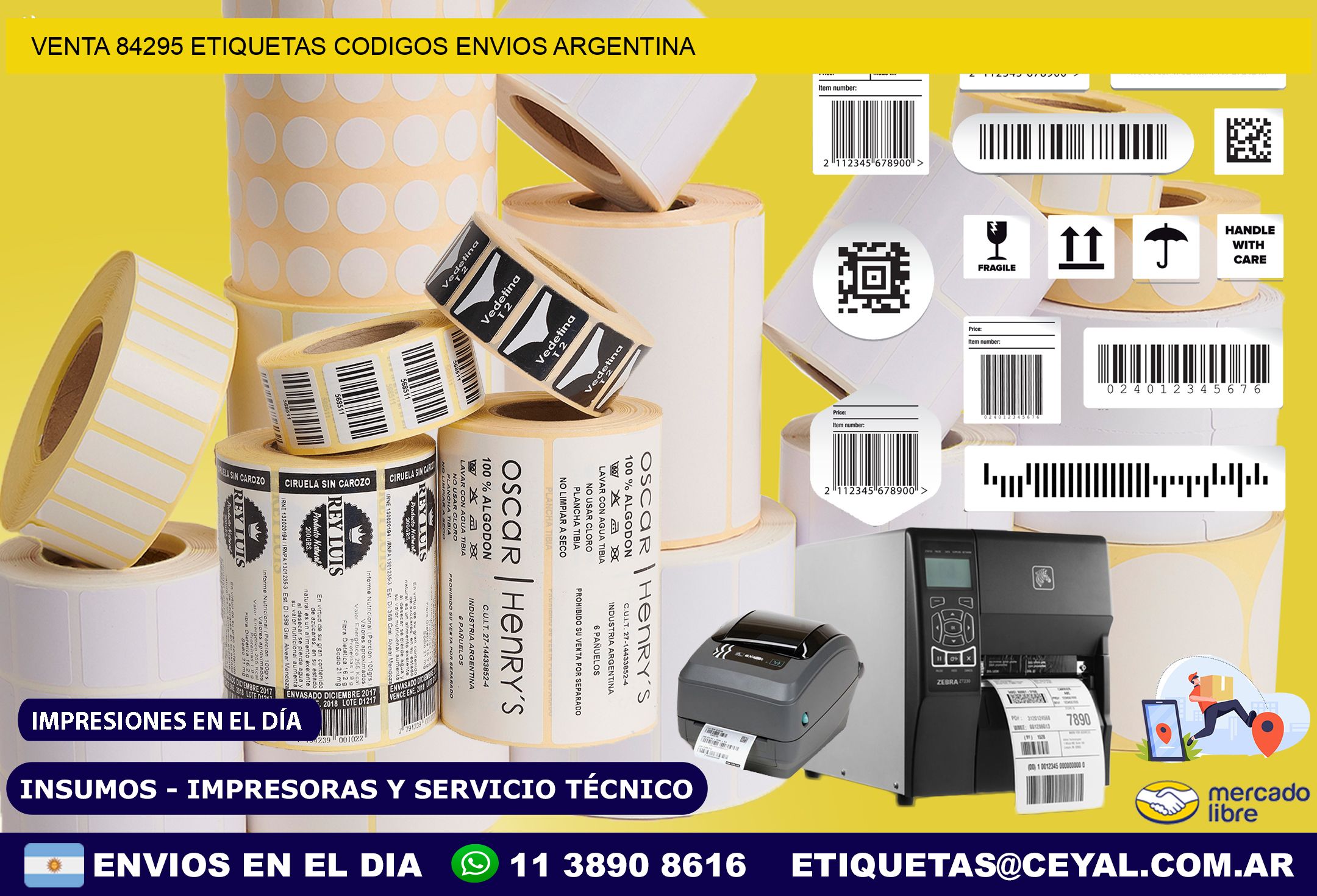 VENTA 84295 ETIQUETAS CODIGOS ENVIOS ARGENTINA