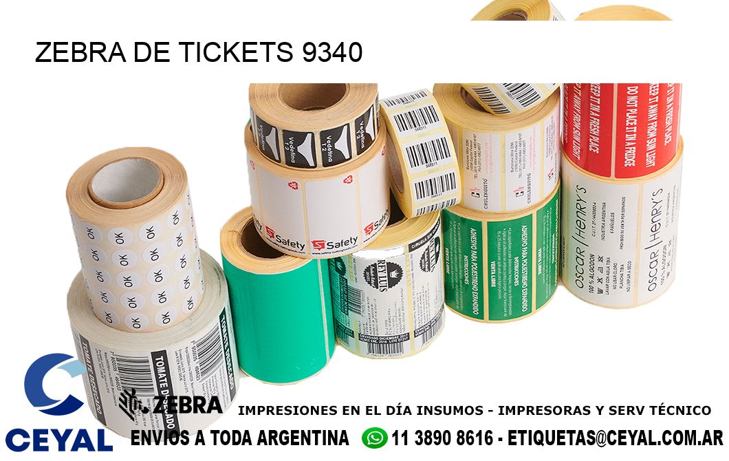 ZEBRA DE TICKETS 9340