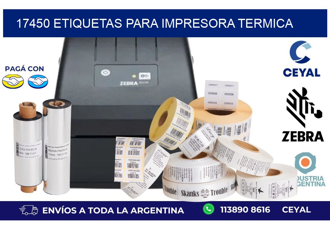 17450 ETIQUETAS PARA IMPRESORA TERMICA