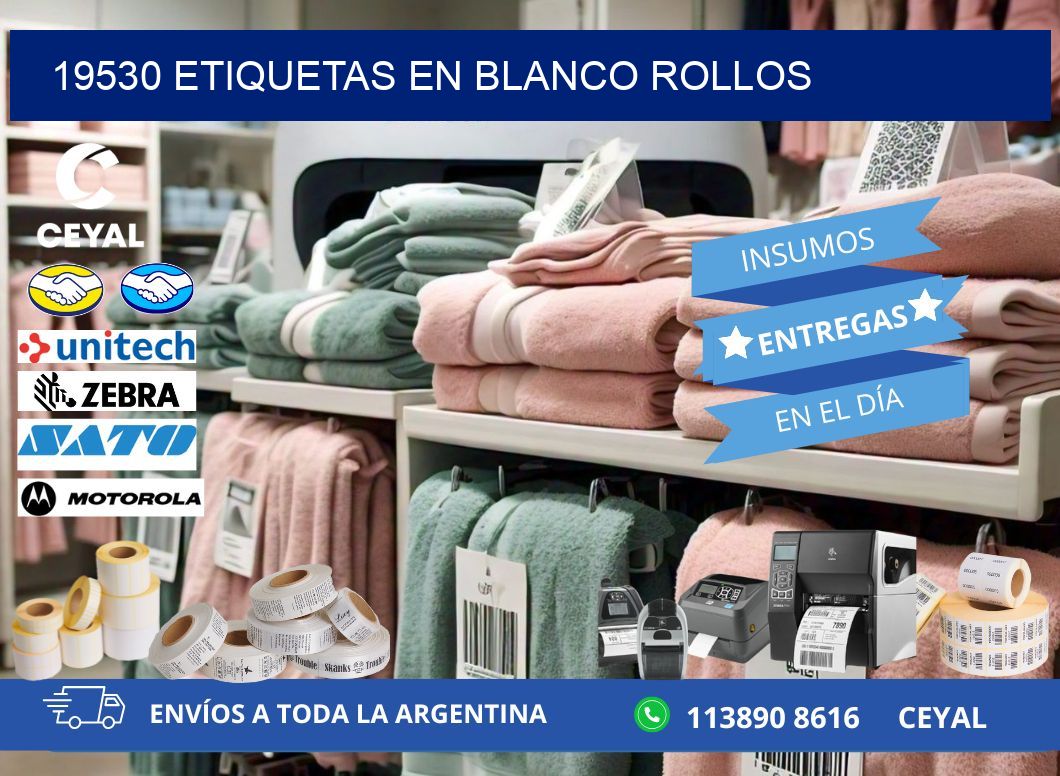 19530 ETIQUETAS EN BLANCO ROLLOS