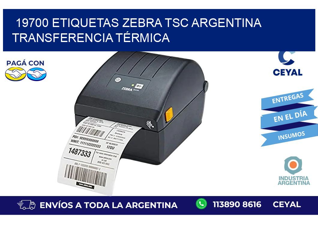 19700 etiquetas zebra tsc argentina TRANSFERENCIA TÉRMICA