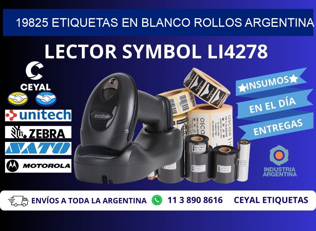 19825 ETIQUETAS EN BLANCO ROLLOS ARGENTINA