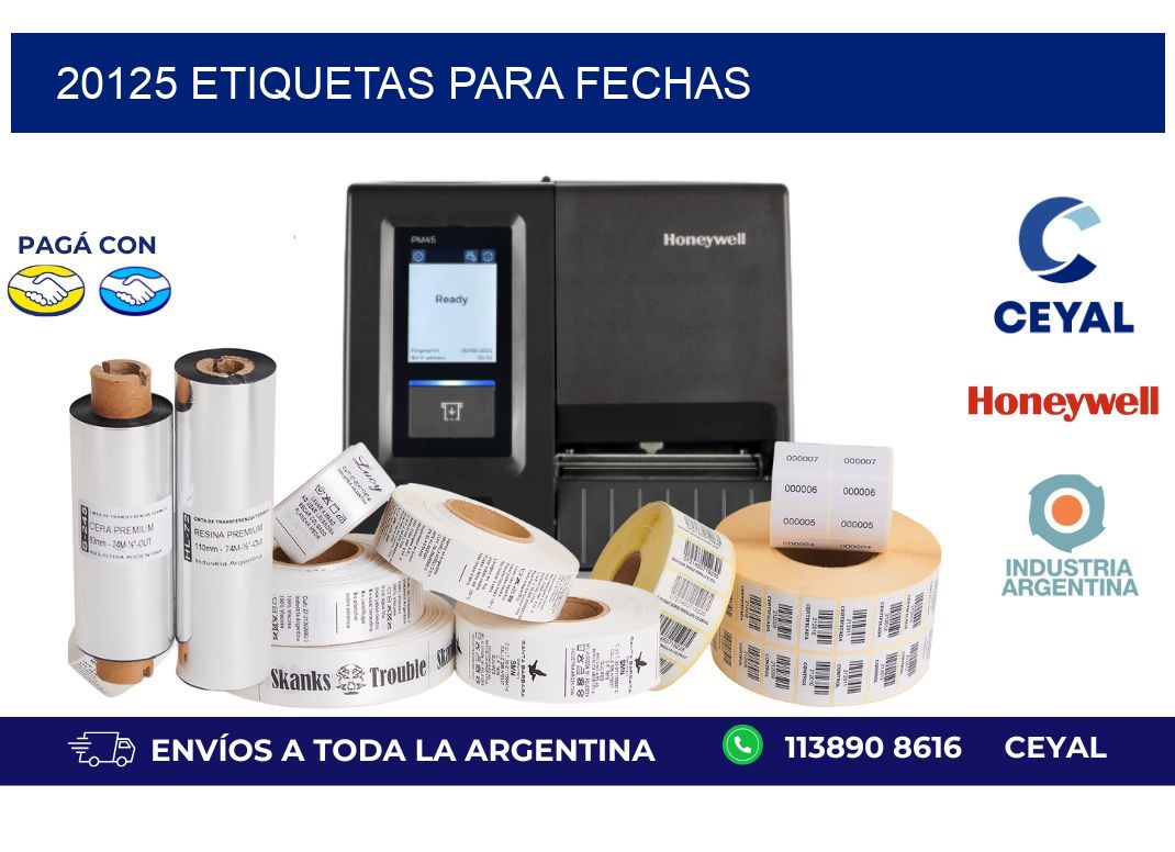20125 ETIQUETAS PARA FECHAS