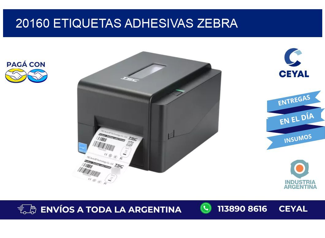 20160 ETIQUETAS ADHESIVAS ZEBRA