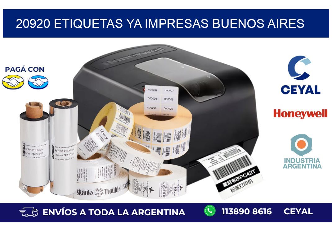 20920 ETIQUETAS YA IMPRESAS BUENOS AIRES