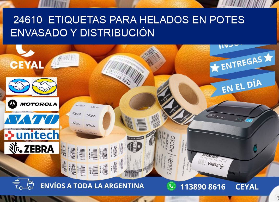 24610  ETIQUETAS PARA HELADOS EN POTES ENVASADO Y DISTRIBUCIÓN