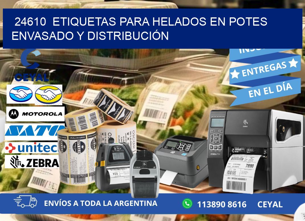 24610  ETIQUETAS PARA HELADOS EN POTES ENVASADO Y DISTRIBUCIÓN