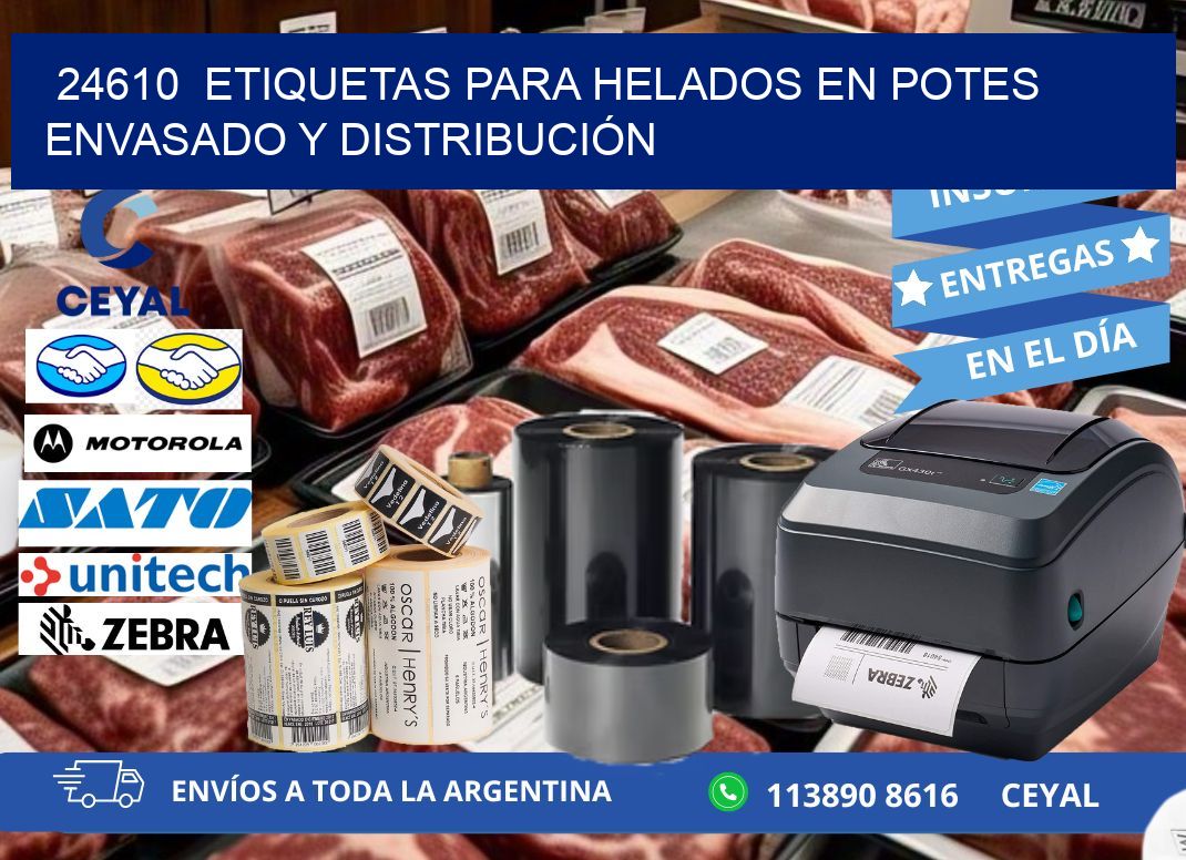 24610  ETIQUETAS PARA HELADOS EN POTES ENVASADO Y DISTRIBUCIÓN