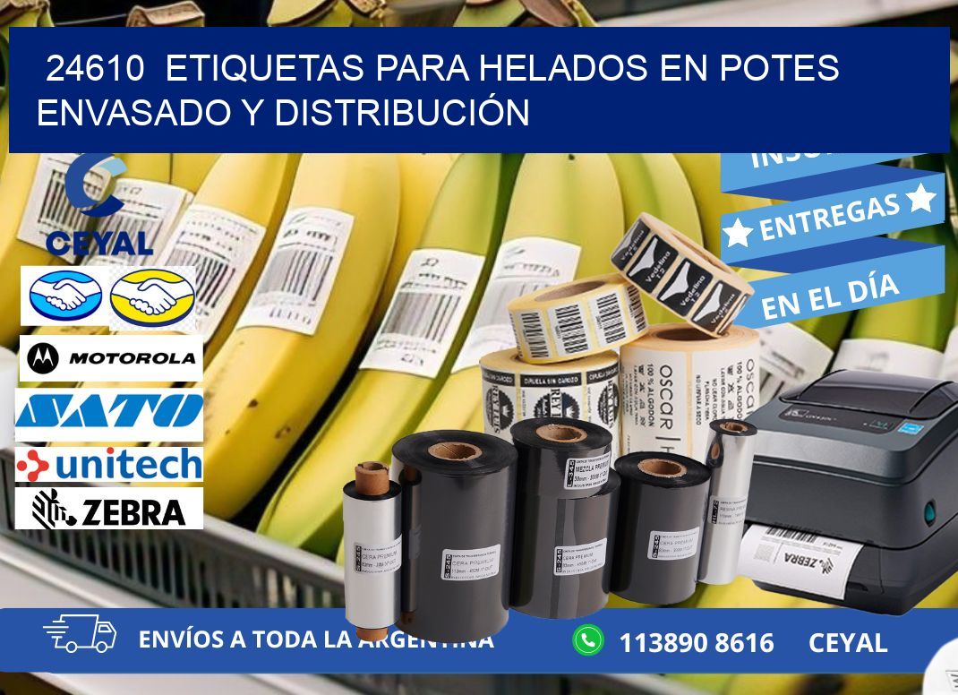 24610  ETIQUETAS PARA HELADOS EN POTES ENVASADO Y DISTRIBUCIÓN
