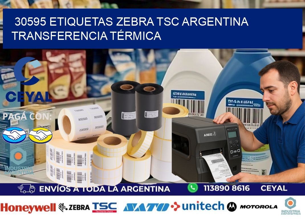 30595 etiquetas zebra tsc argentina TRANSFERENCIA TÉRMICA