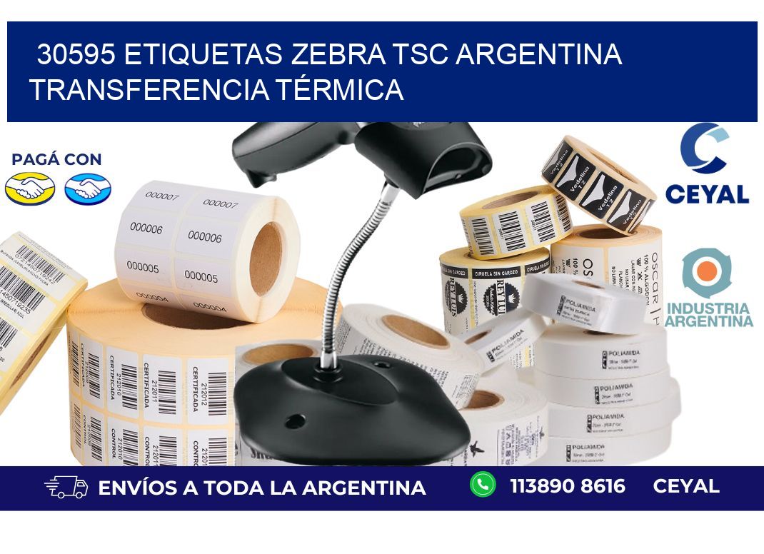 30595 etiquetas zebra tsc argentina TRANSFERENCIA TÉRMICA