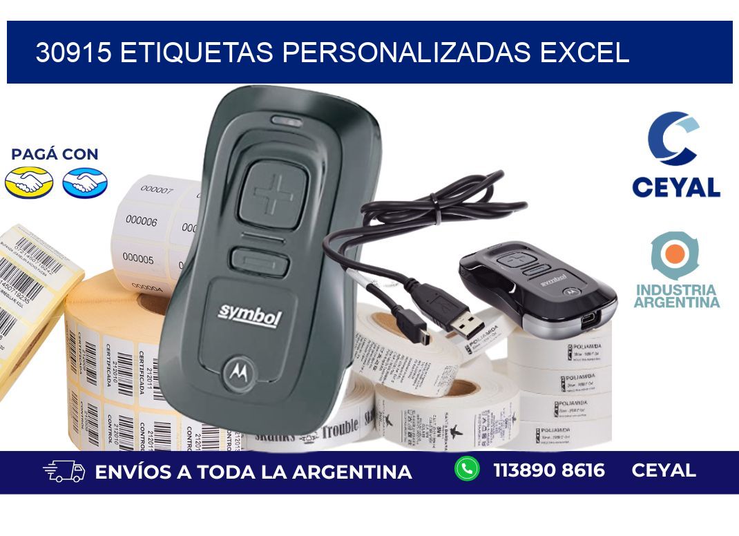30915 ETIQUETAS PERSONALIZADAS EXCEL