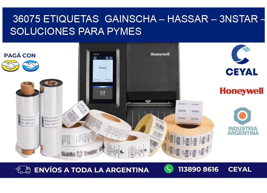 36075 etiquetas  Gainscha – Hassar – 3nStar – Soluciones para PyMEs