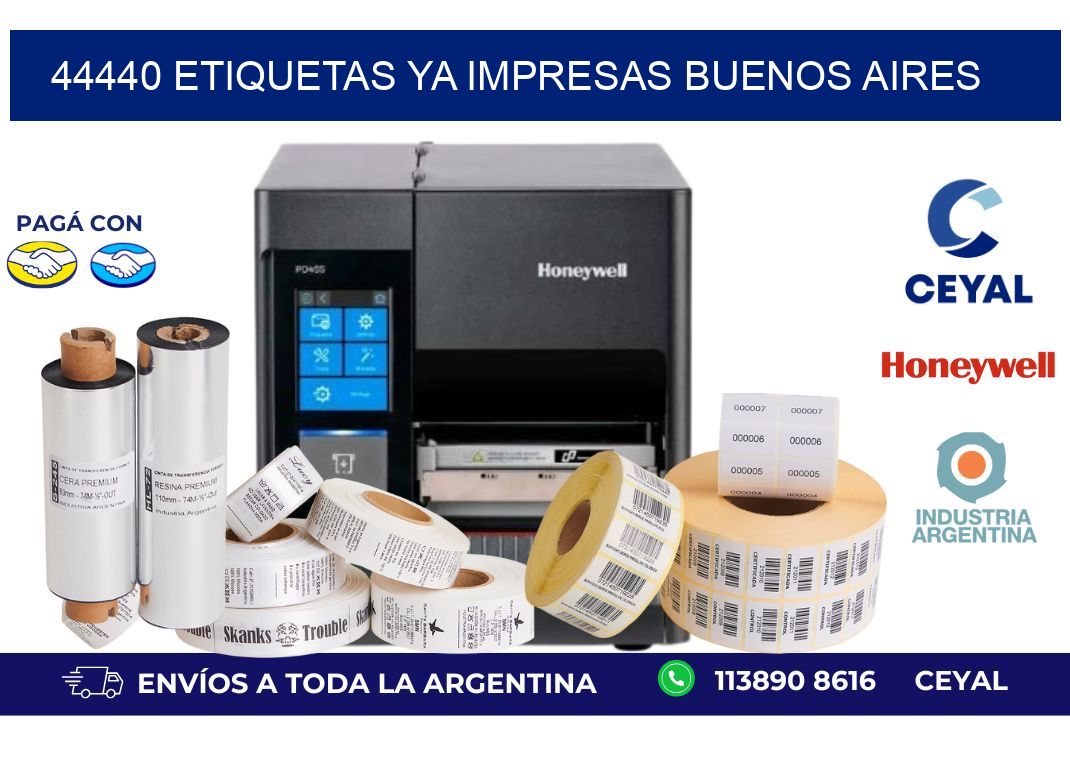 44440 ETIQUETAS YA IMPRESAS BUENOS AIRES
