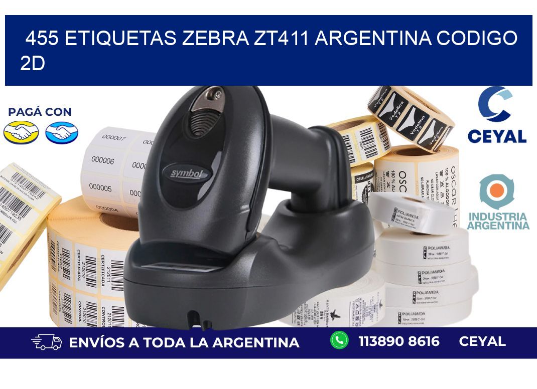 455 etiquetas zebra zt411 argentina CODIGO 2D