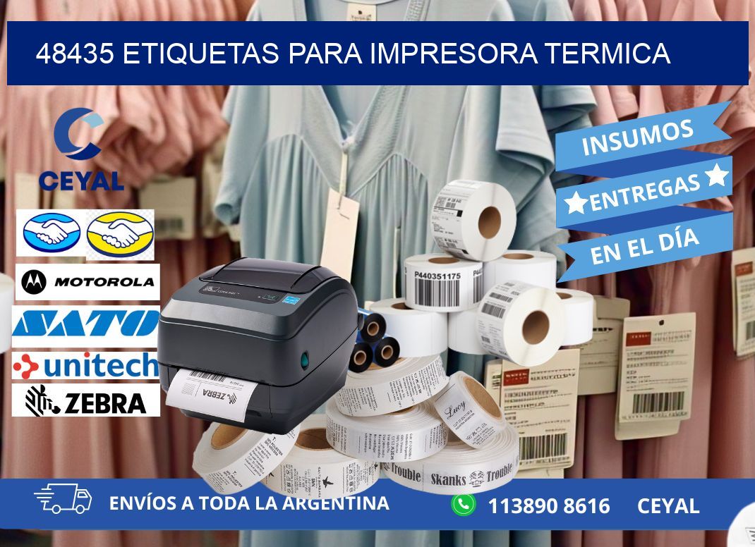 48435 ETIQUETAS PARA IMPRESORA TERMICA