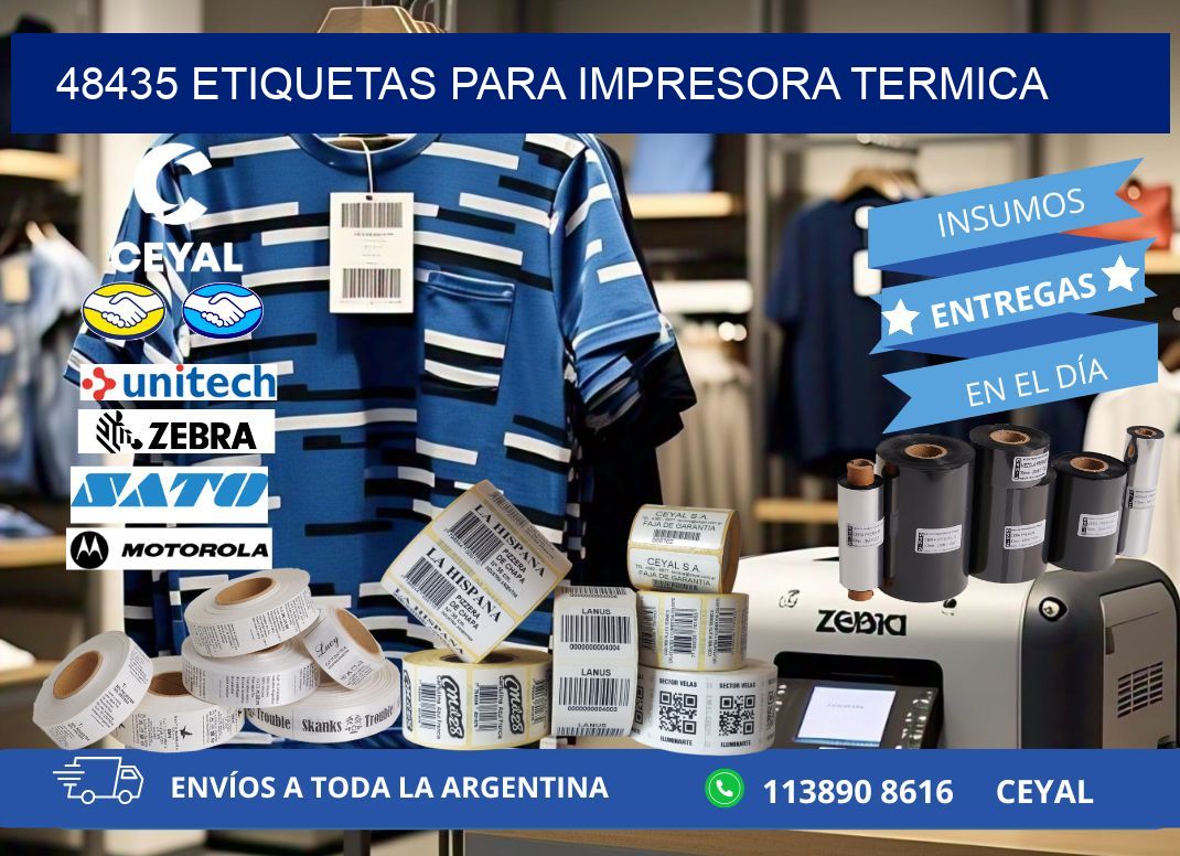 48435 ETIQUETAS PARA IMPRESORA TERMICA