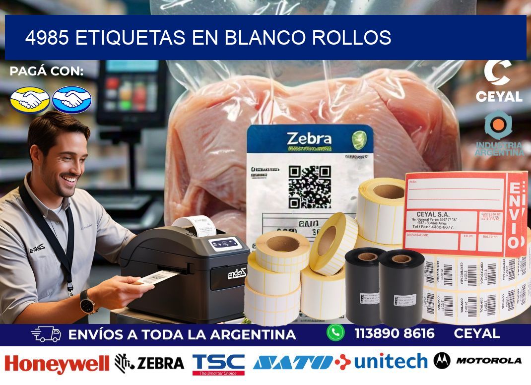 4985 ETIQUETAS EN BLANCO ROLLOS