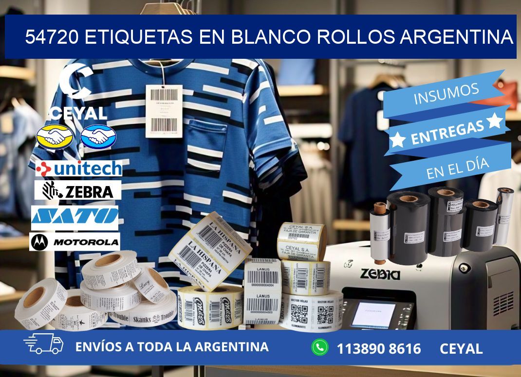 54720 ETIQUETAS EN BLANCO ROLLOS ARGENTINA