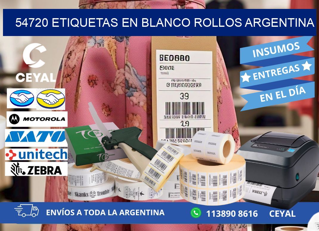 54720 ETIQUETAS EN BLANCO ROLLOS ARGENTINA