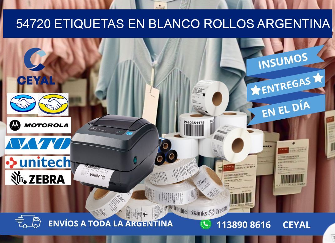 54720 ETIQUETAS EN BLANCO ROLLOS ARGENTINA