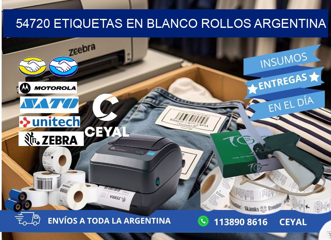 54720 ETIQUETAS EN BLANCO ROLLOS ARGENTINA