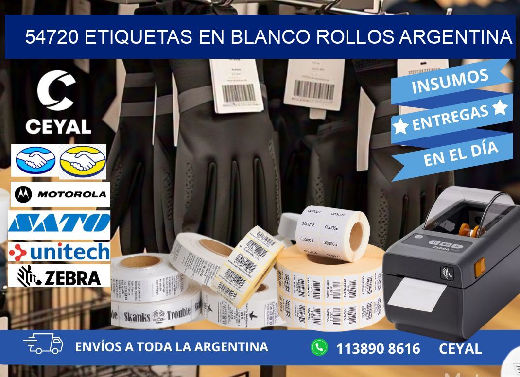 54720 ETIQUETAS EN BLANCO ROLLOS ARGENTINA