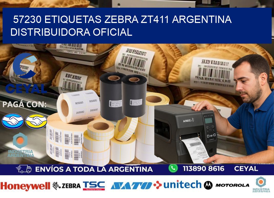 57230 etiquetas zebra zt411 argentina DISTRIBUIDORA OFICIAL