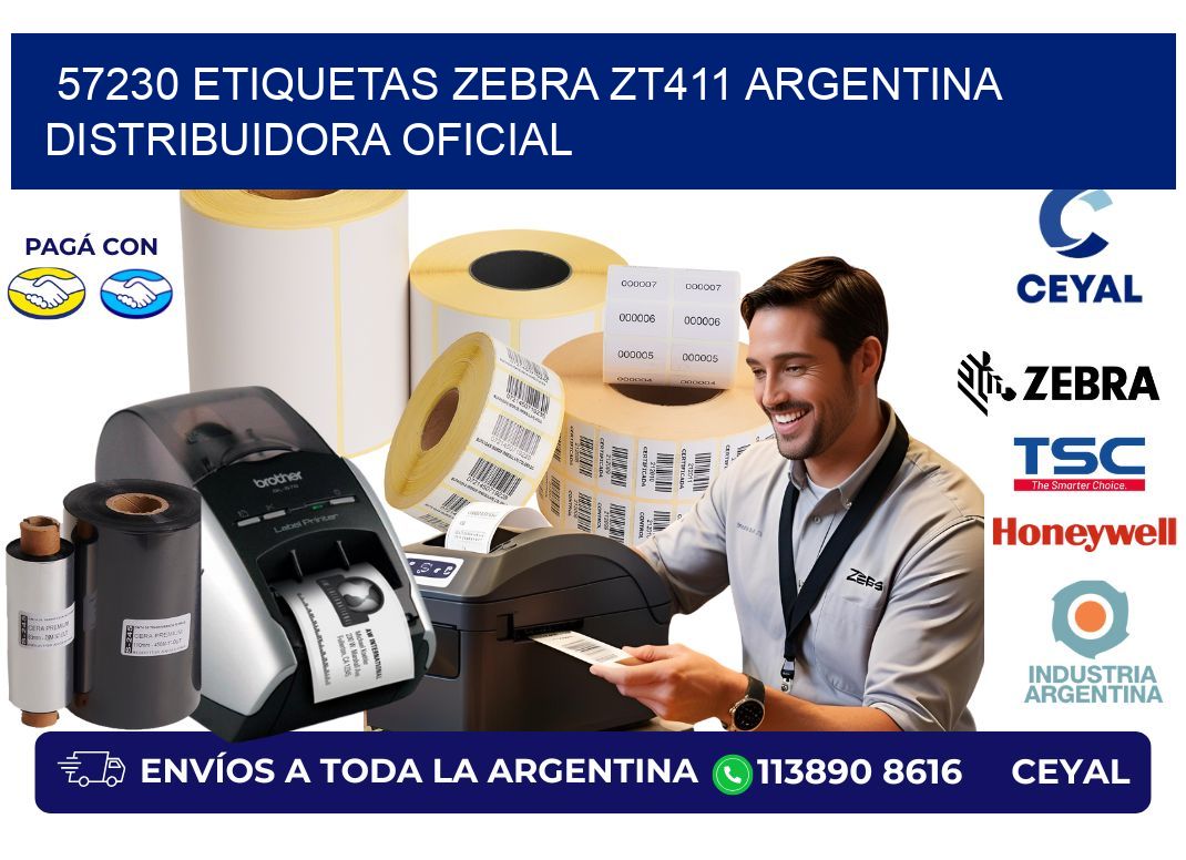 57230 etiquetas zebra zt411 argentina DISTRIBUIDORA OFICIAL