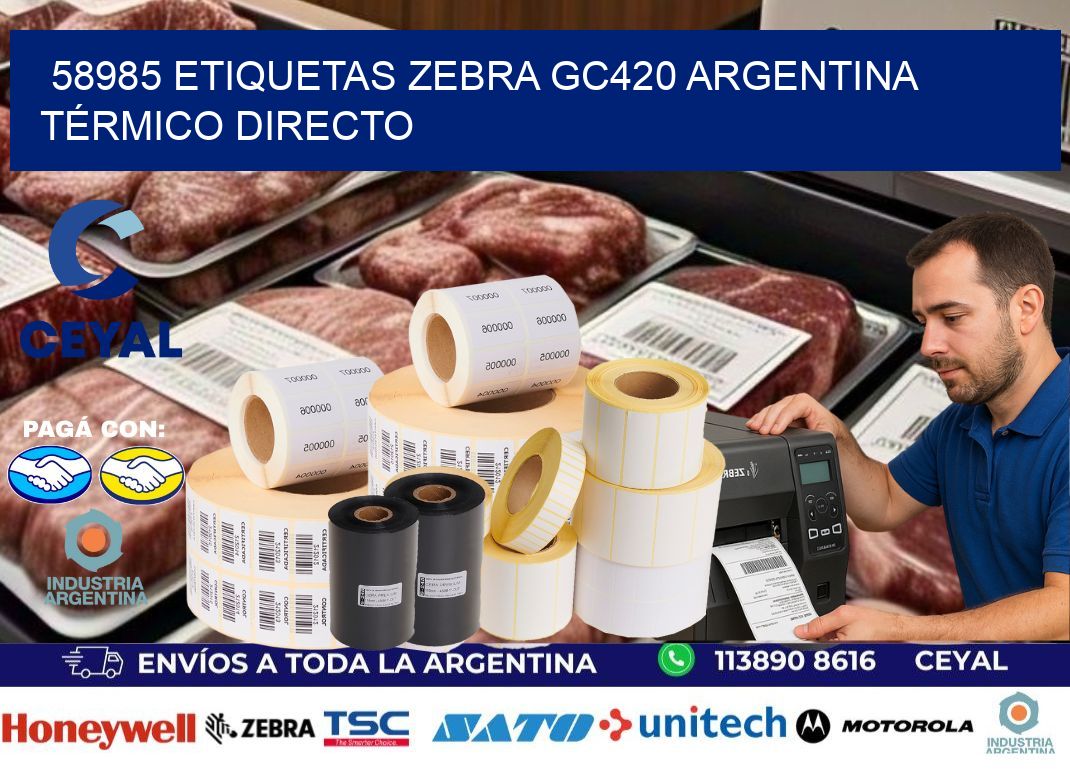 58985 etiquetas zebra gc420 argentina TÉRMICO DIRECTO