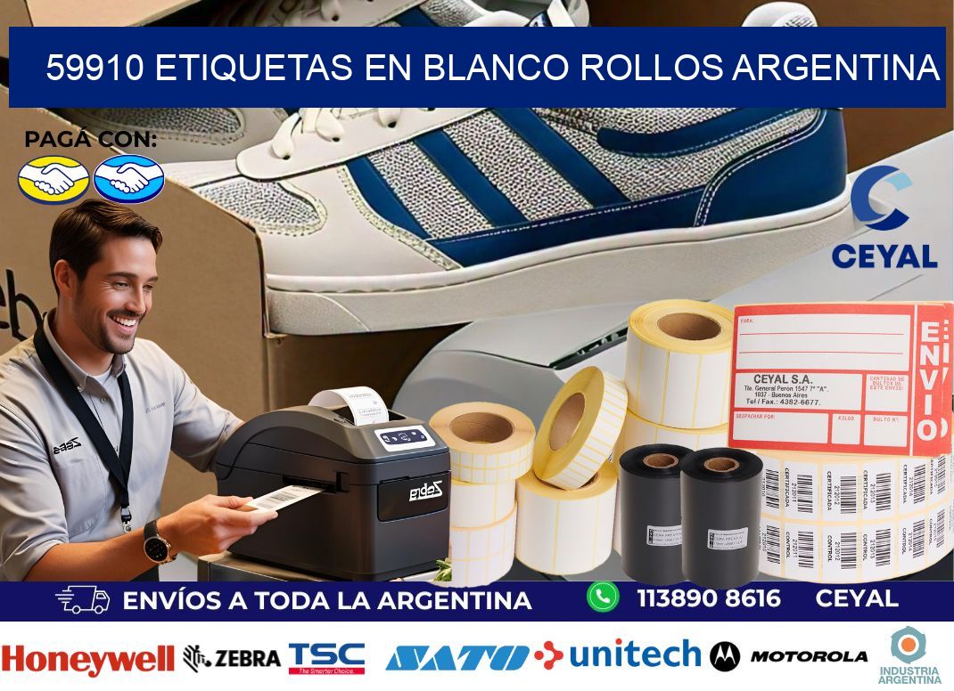 59910 ETIQUETAS EN BLANCO ROLLOS ARGENTINA