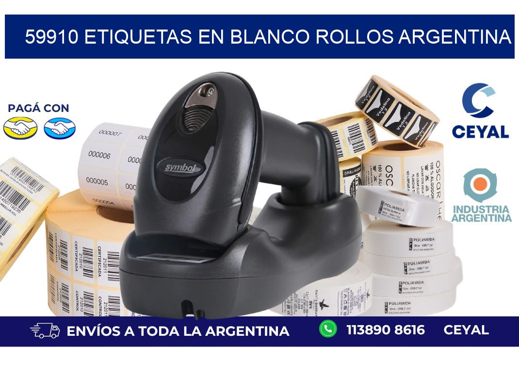 59910 ETIQUETAS EN BLANCO ROLLOS ARGENTINA