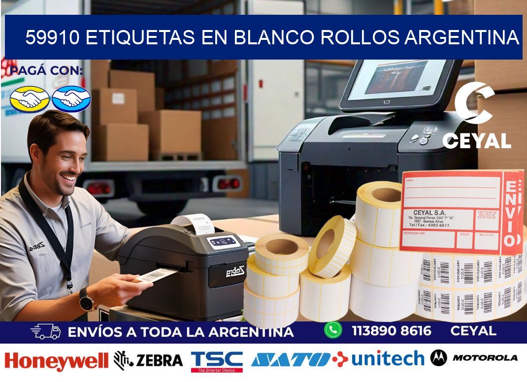 59910 ETIQUETAS EN BLANCO ROLLOS ARGENTINA