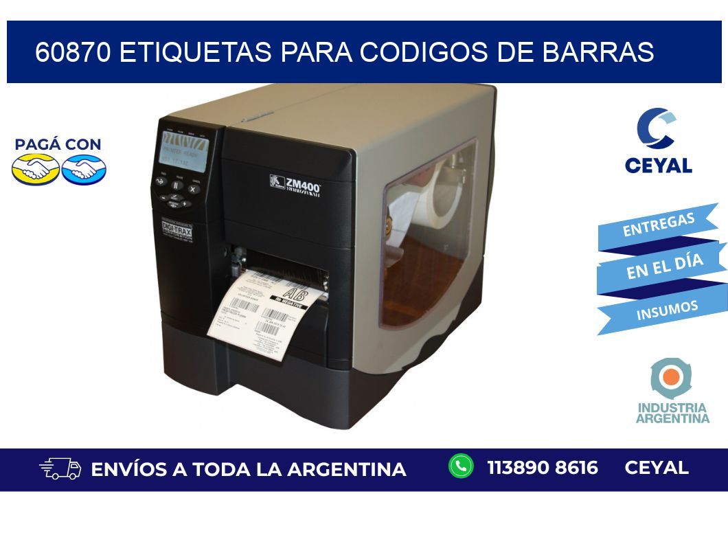 60870 ETIQUETAS PARA CODIGOS DE BARRAS