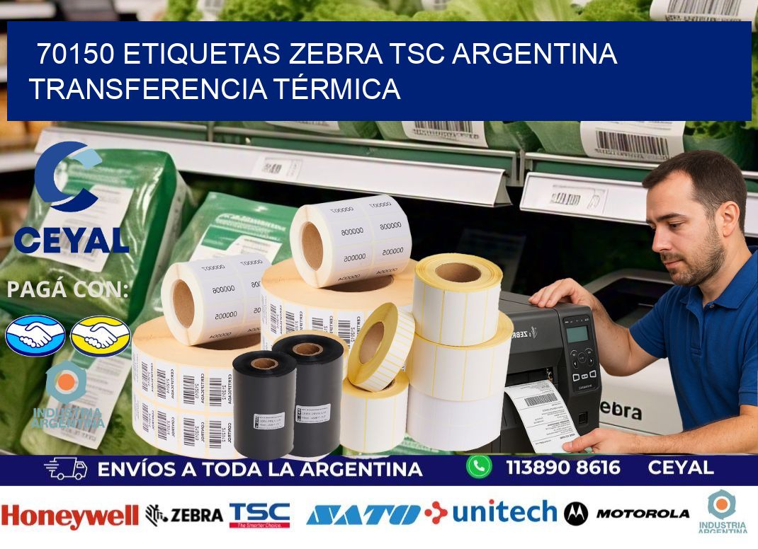 70150 etiquetas zebra tsc argentina TRANSFERENCIA TÉRMICA