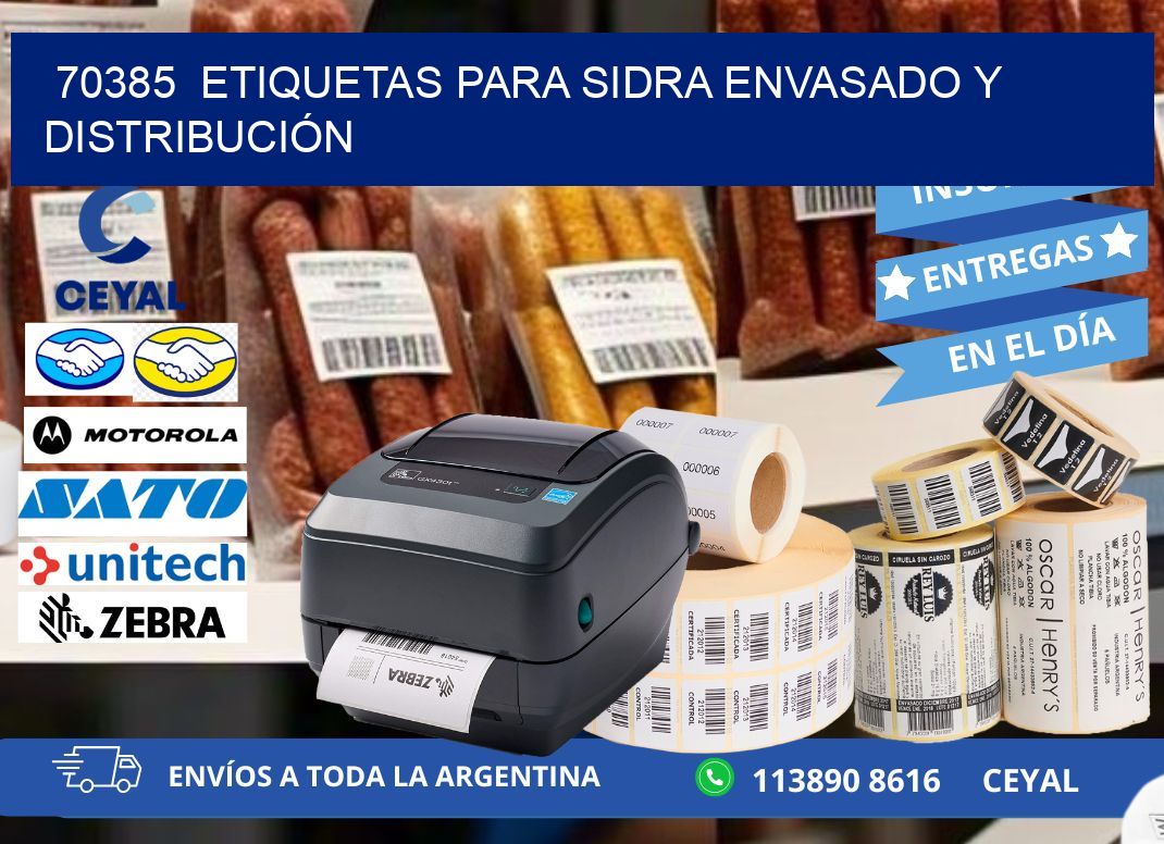 70385  ETIQUETAS PARA SIDRA ENVASADO Y DISTRIBUCIÓN