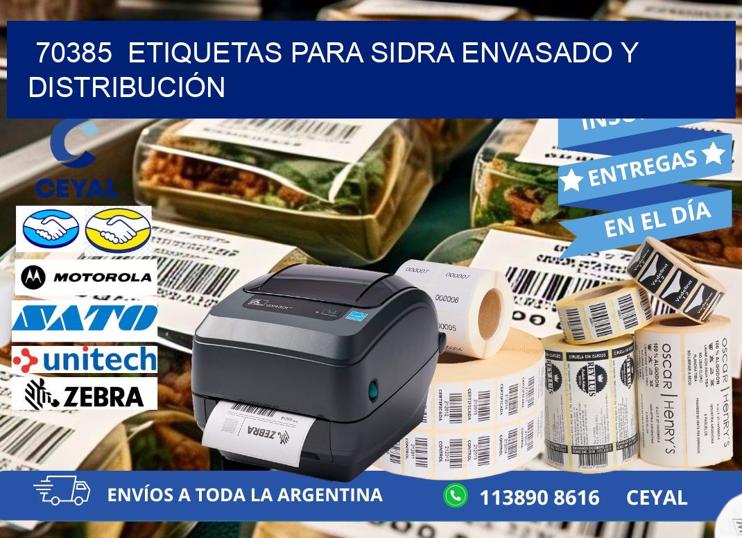 70385  ETIQUETAS PARA SIDRA ENVASADO Y DISTRIBUCIÓN