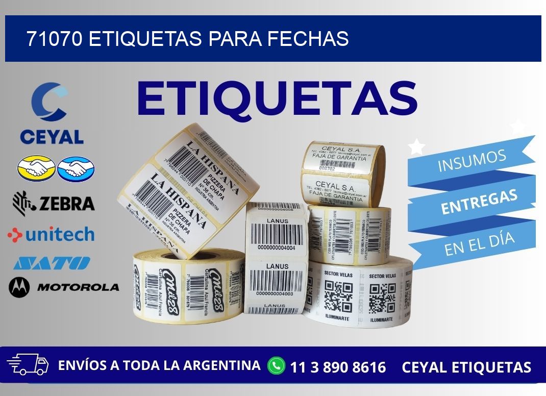71070 ETIQUETAS PARA FECHAS