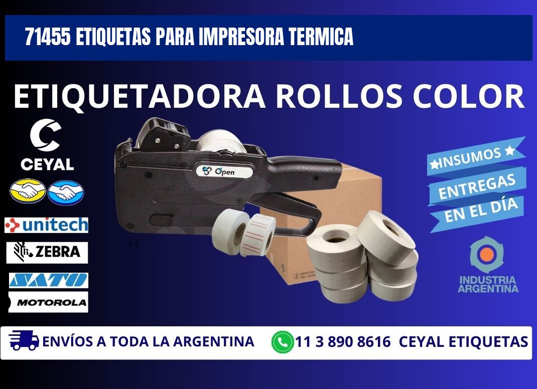 71455 ETIQUETAS PARA IMPRESORA TERMICA
