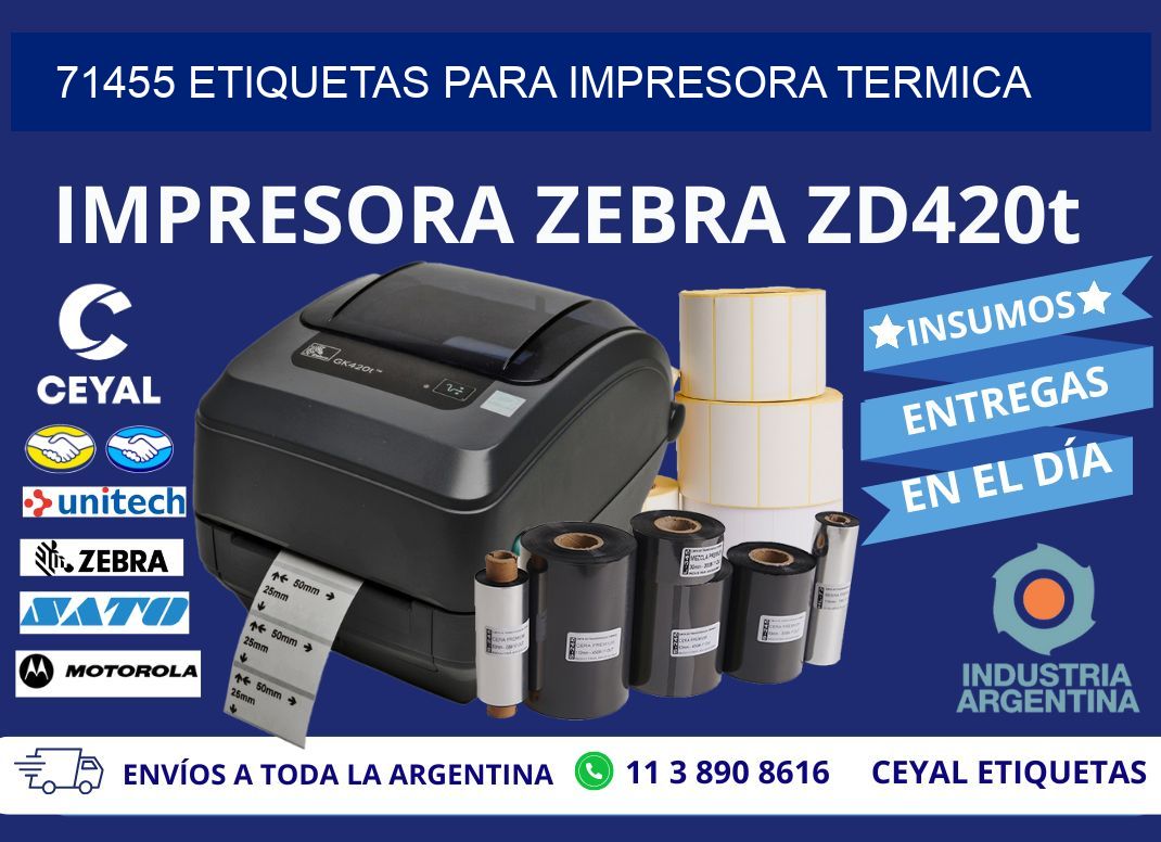 71455 ETIQUETAS PARA IMPRESORA TERMICA