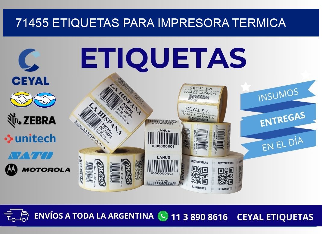 71455 ETIQUETAS PARA IMPRESORA TERMICA