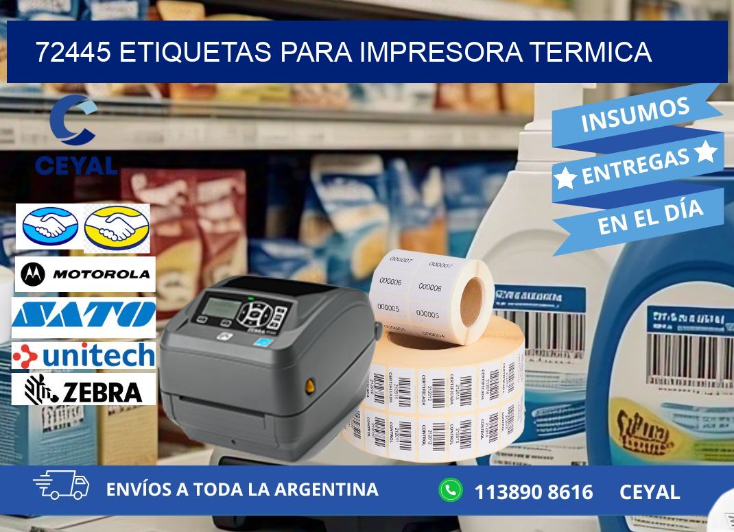 72445 ETIQUETAS PARA IMPRESORA TERMICA