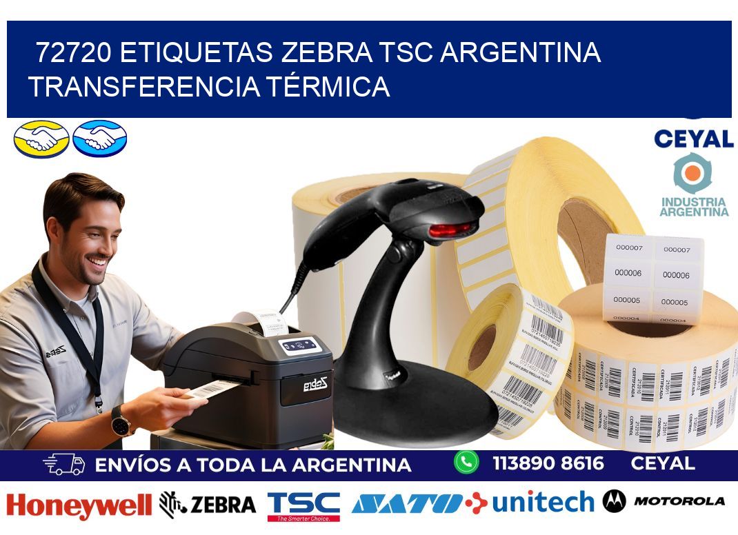 72720 etiquetas zebra tsc argentina TRANSFERENCIA TÉRMICA