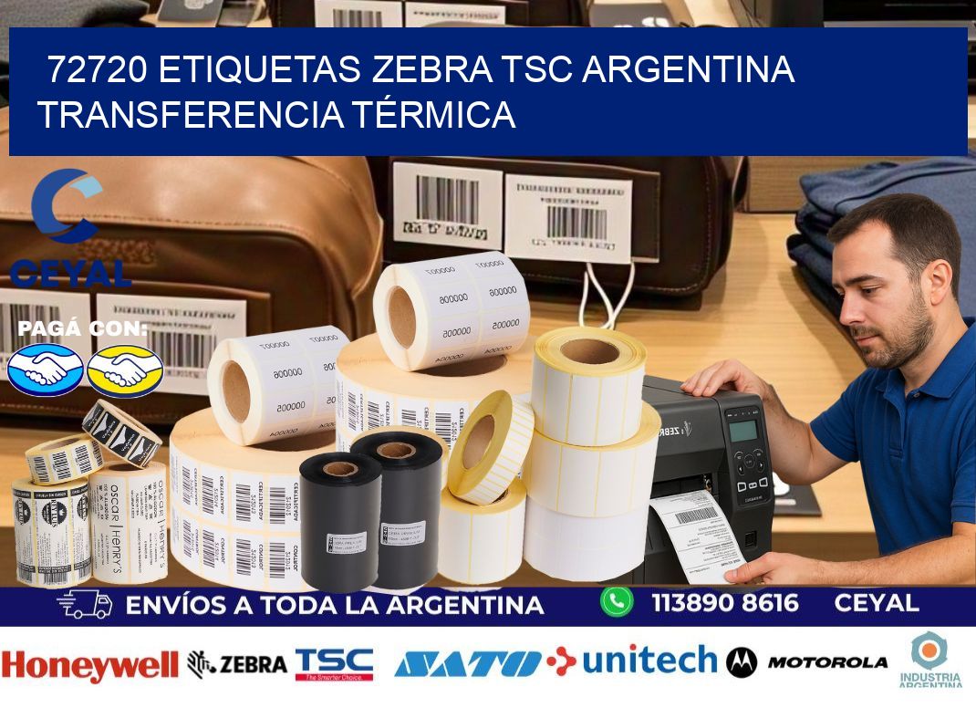 72720 etiquetas zebra tsc argentina TRANSFERENCIA TÉRMICA