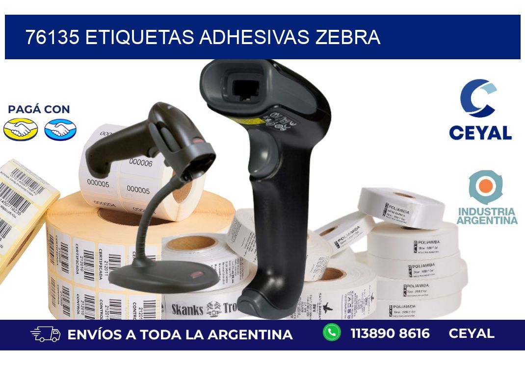 76135 ETIQUETAS ADHESIVAS ZEBRA